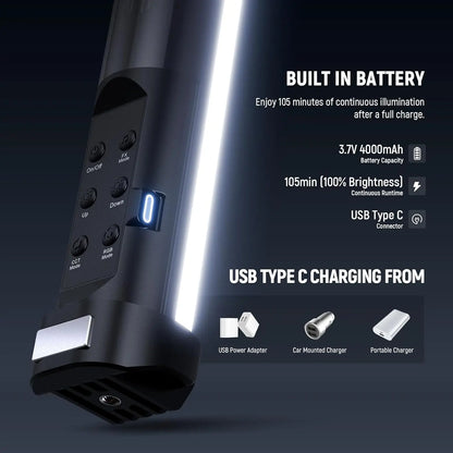 Bastão de luz RGB magnético