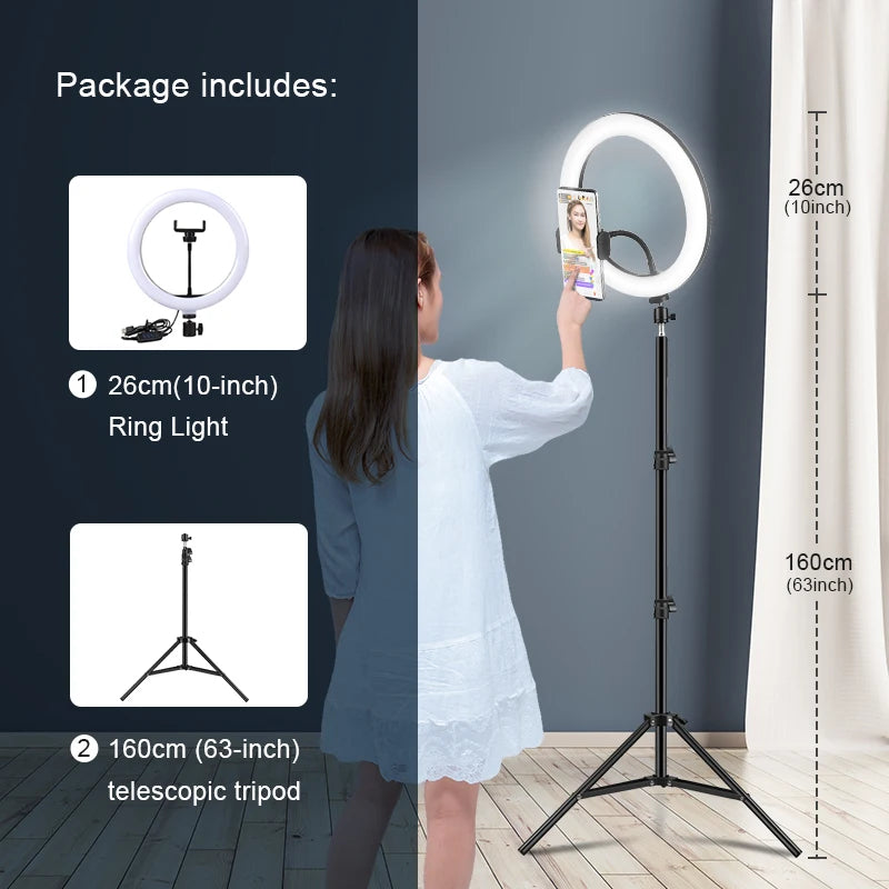 Ring Light com tripé opcional