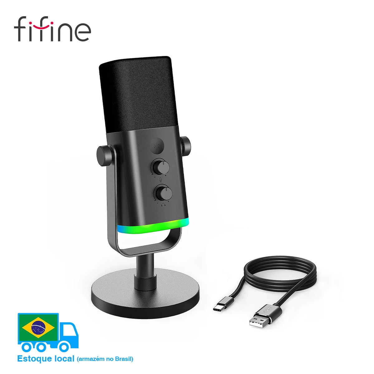 Microfone FIFINE AM8 USB/XLR RGB