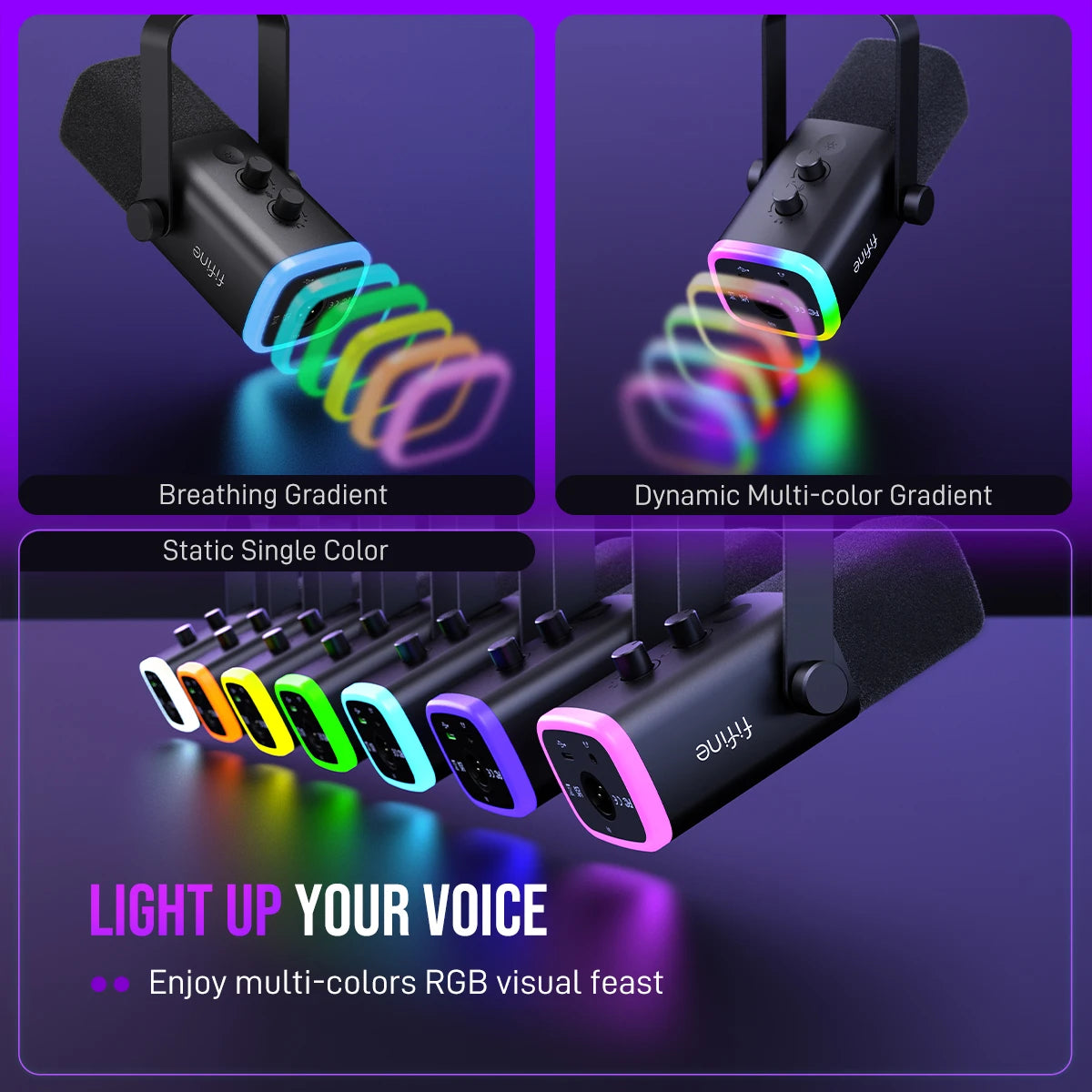 Microfone FIFINE AM8 USB/XLR RGB
