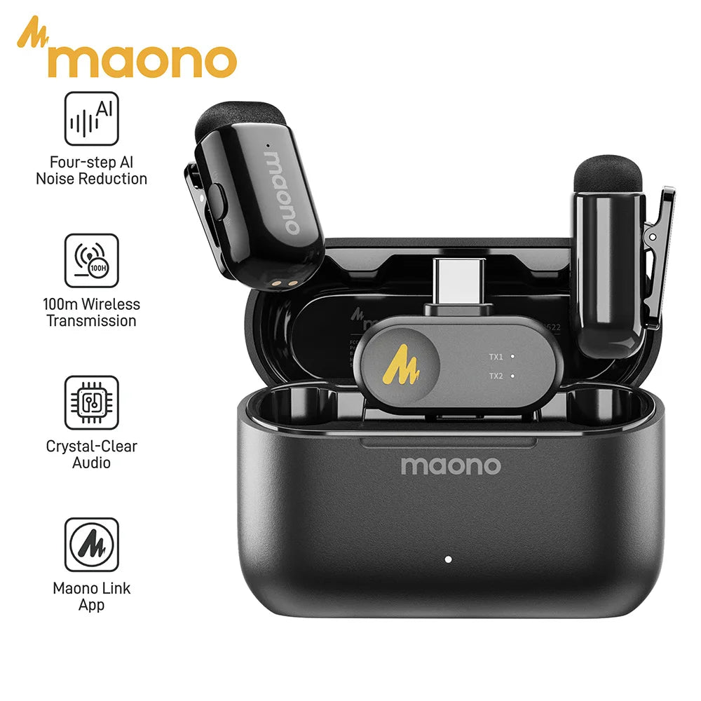 Microfone de lapela sem fio MAONO T1 mini